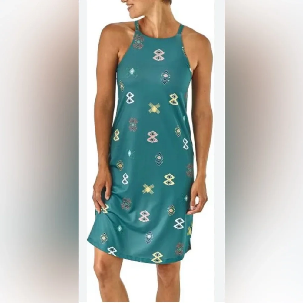 π EUC PATAGONIA Sliding Rock Teal Dress | Womenβs Small - Picture 1 of 9